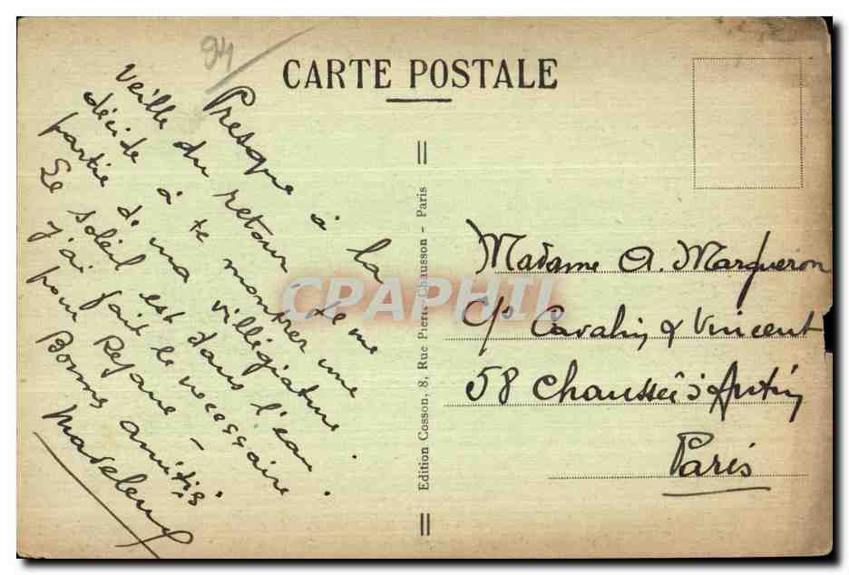 CPA Creteil (Seine) Le Bras du Chapitre La Passerelle de l ll ste Catherine — Rückseite