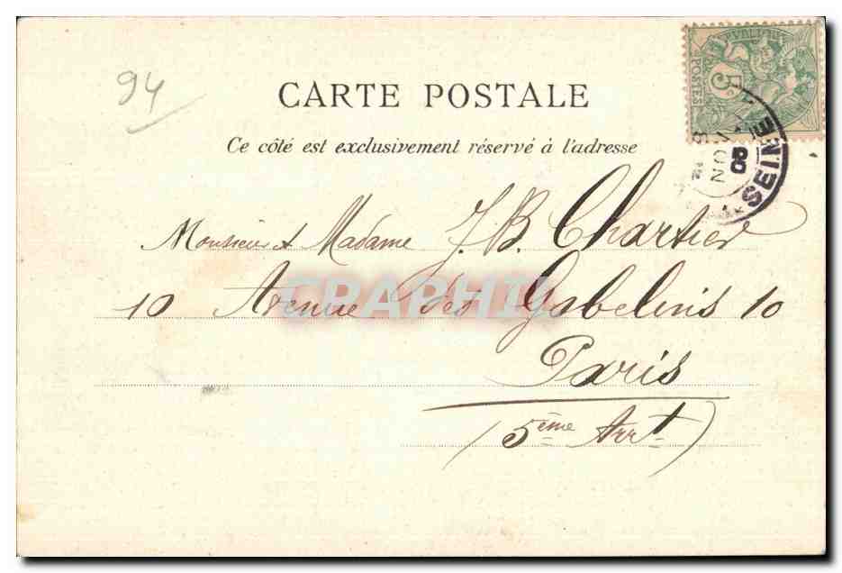 CPA Bords de la Marne Creteil L Arbre penche — Rückseite