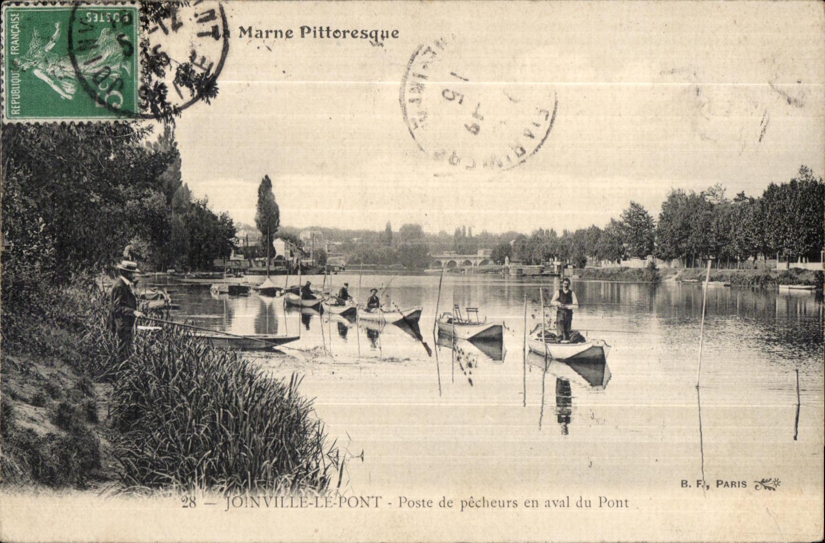 Joinville-le-Pont — Poste de pêcheurs en aval du Pont — B. F., Paris