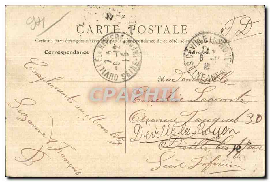 Joinville-le-Pont — Poste de pêcheurs en aval du Pont — B. F., Paris — Achterkant