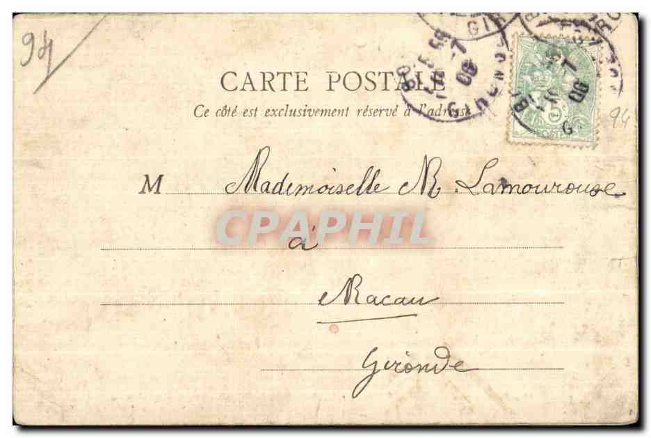 CPA Le Tour de Marne De Joinville a Champigny par la rive droite — Rückseite
