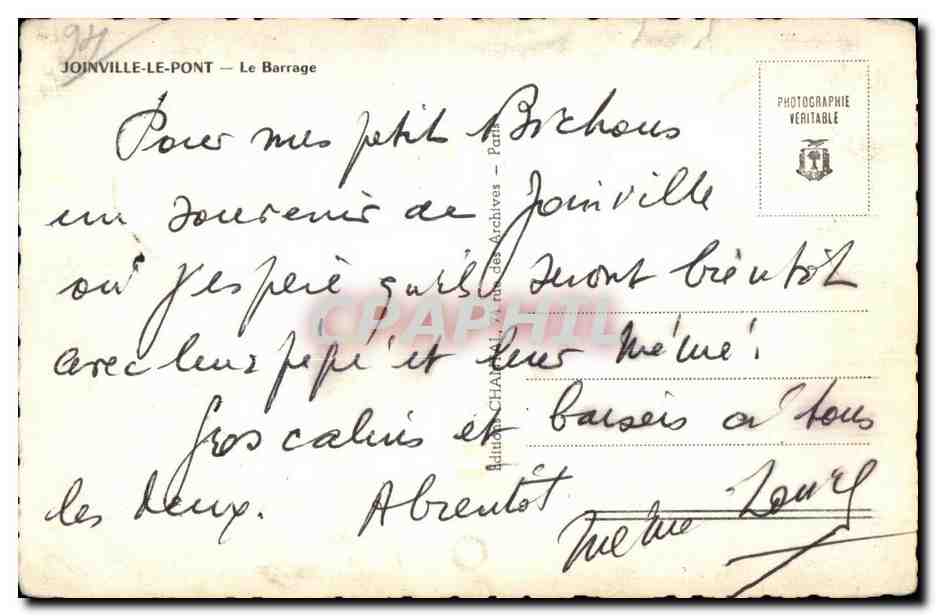 CPA Joinville le Pont Le Barrage — Reverso