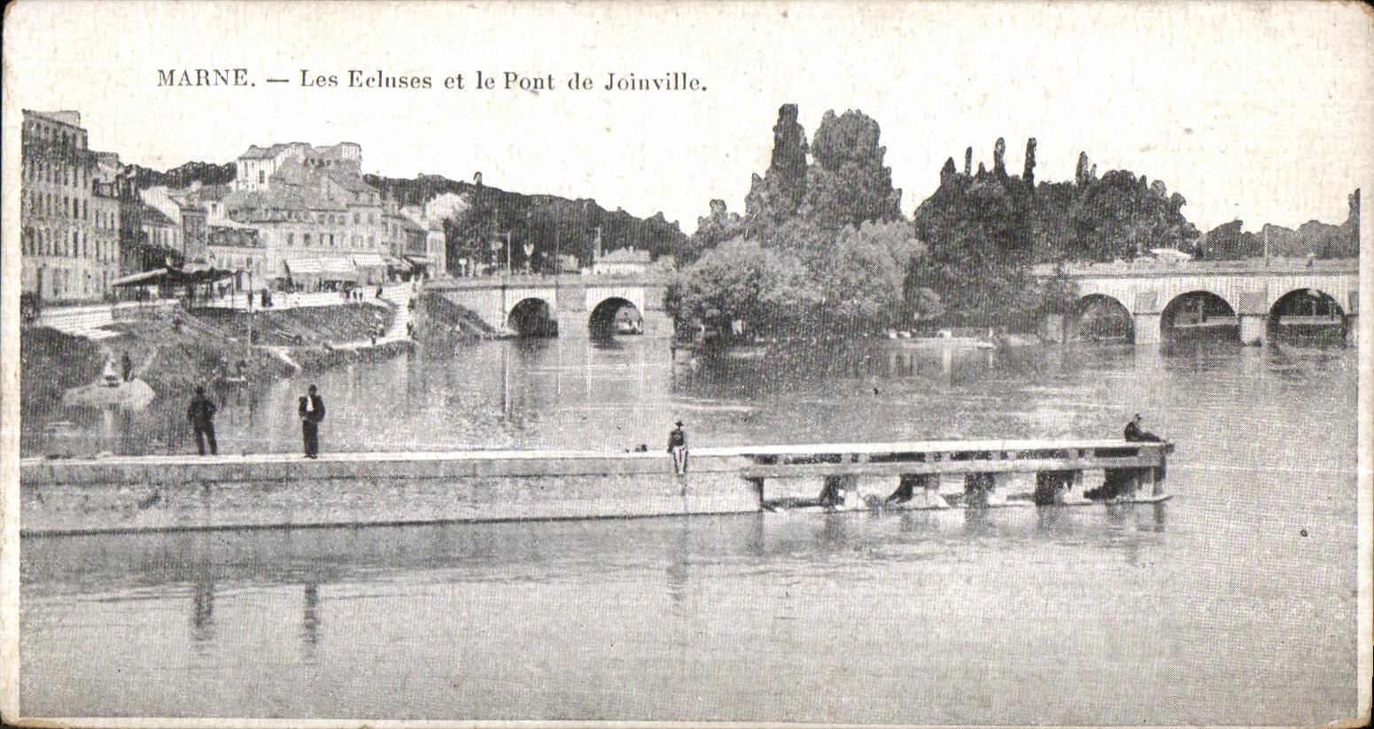 Marne — Les Ecluses et le Pont de Joinville — Éditeur non identifié, n° de série non visible