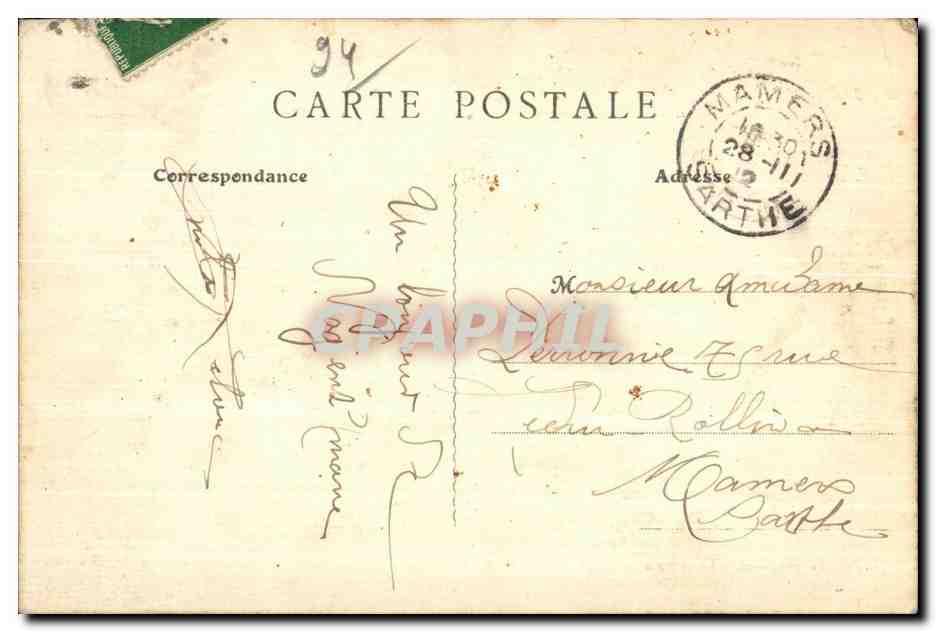 Tarjeta postal antigua Nogent sur Marne El Puente y la Punta de la isla de los Lobos — Reverso