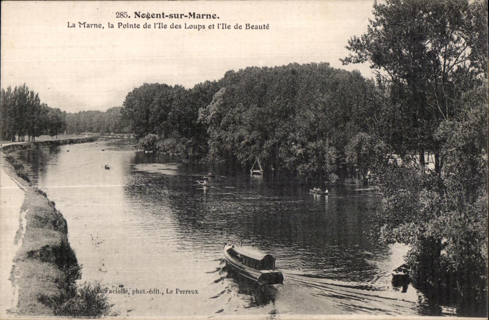 Nogent-sur-Marne — Die Marne, die Spitze der Île des Loups und Île de Beauté — La Faciolle, Foto-Verlag, Le Perreux