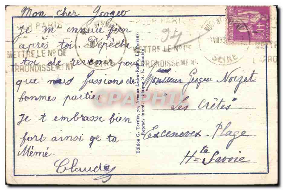 NOGENT-sur-MARNE — L'Île de Beauté — Gaby — Verso