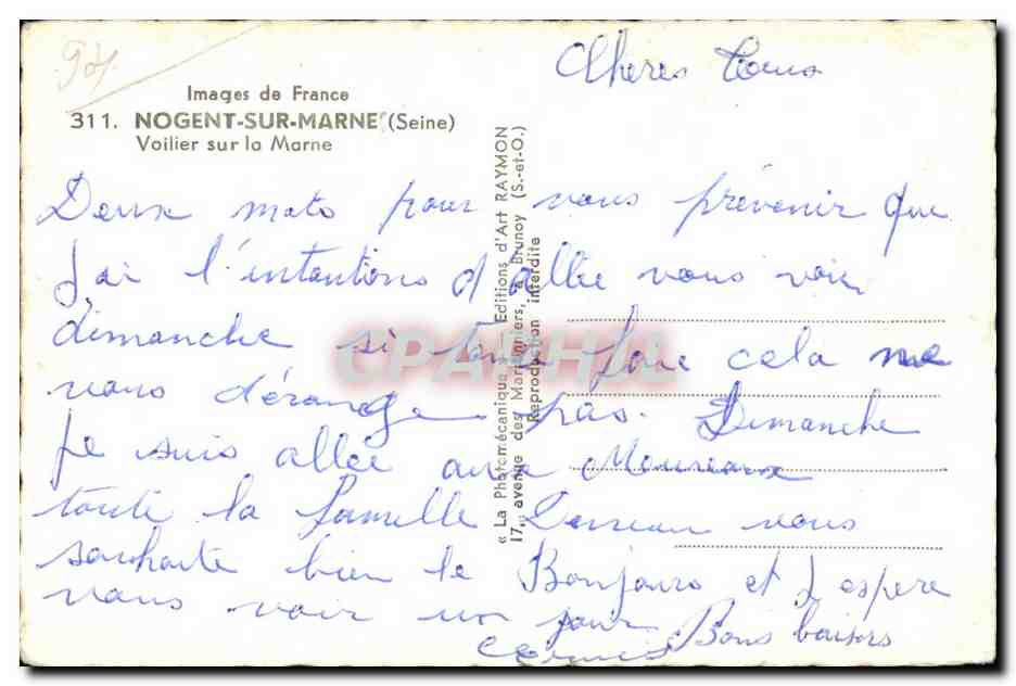 Noisement-sur-Marne — Velero en la Marne — Images de France, n°311 — Reverso