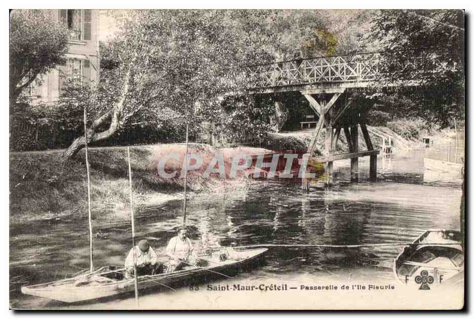 Saint-Maur-Crétèil — Passerelle de l'Île Fleurie — éditeur F. F.