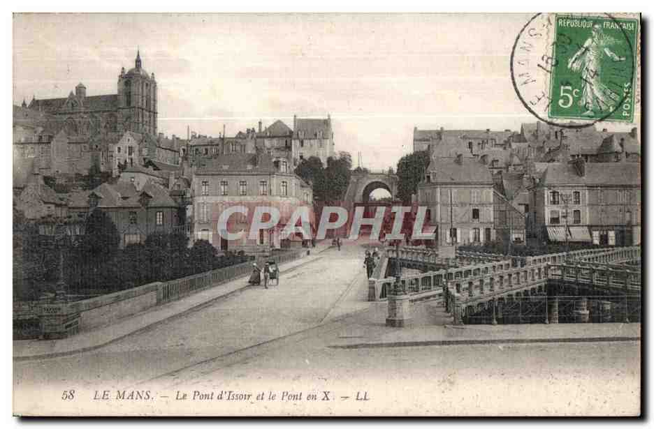 CPA Le Mans Le Pont d Issoir et le Pont en X