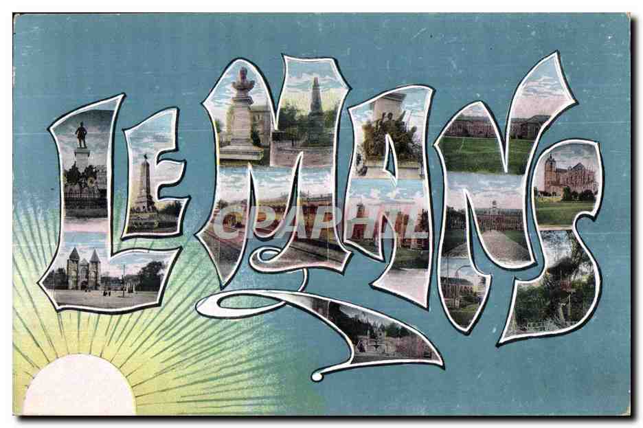 Lemons — Carte postale panoramique avec lettres ornées — Édition N.G.