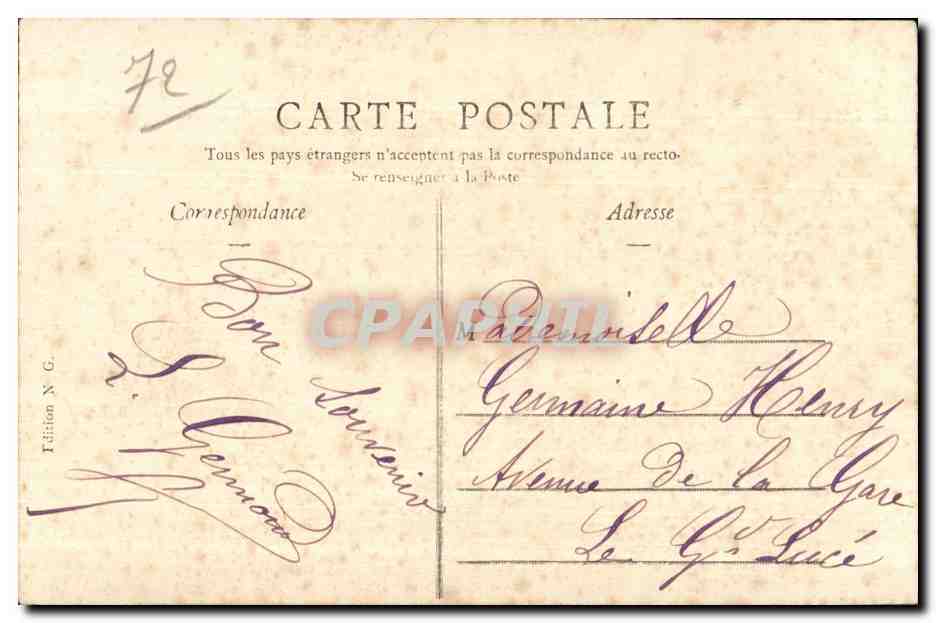 Lemons — Carte postale panoramique avec lettres ornées — Édition N.G. — Rückseite