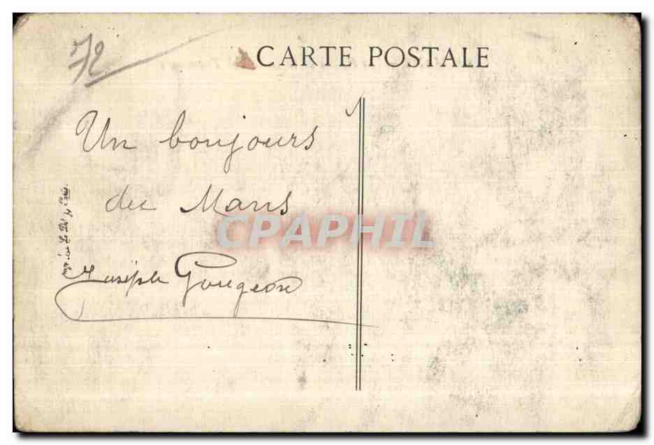 CPA Le Mans Les Halles et la Gare Tramways — Rückseite