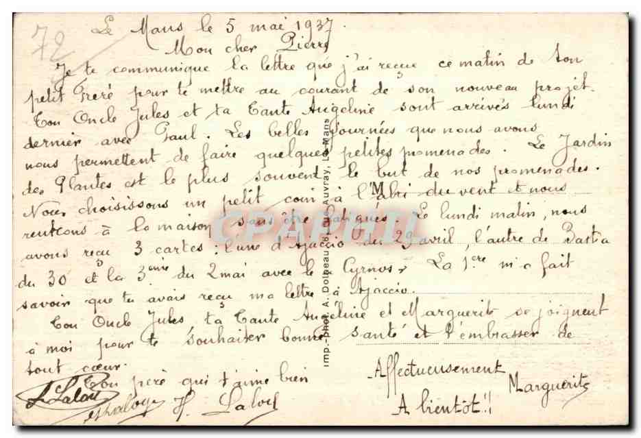 CPA Le Mans Maison de la Reine Berengere Cour — Rückseite