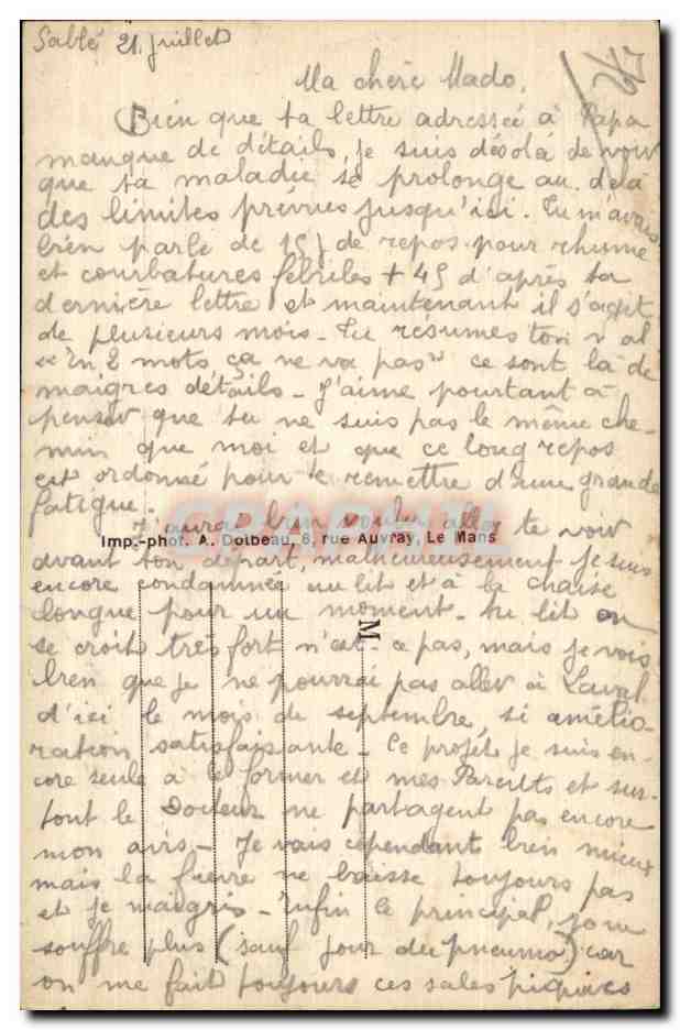 Le Mans — La Caisse d'Épargne et Boulevard René-Levasseur — Imp. Phot. A. Doibeauc — Rückseite