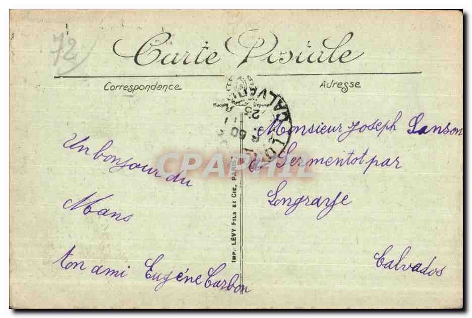 CPA Le Mans Le Jardin des Plants Le Parterre vu de la Terrasse  — Rückseite