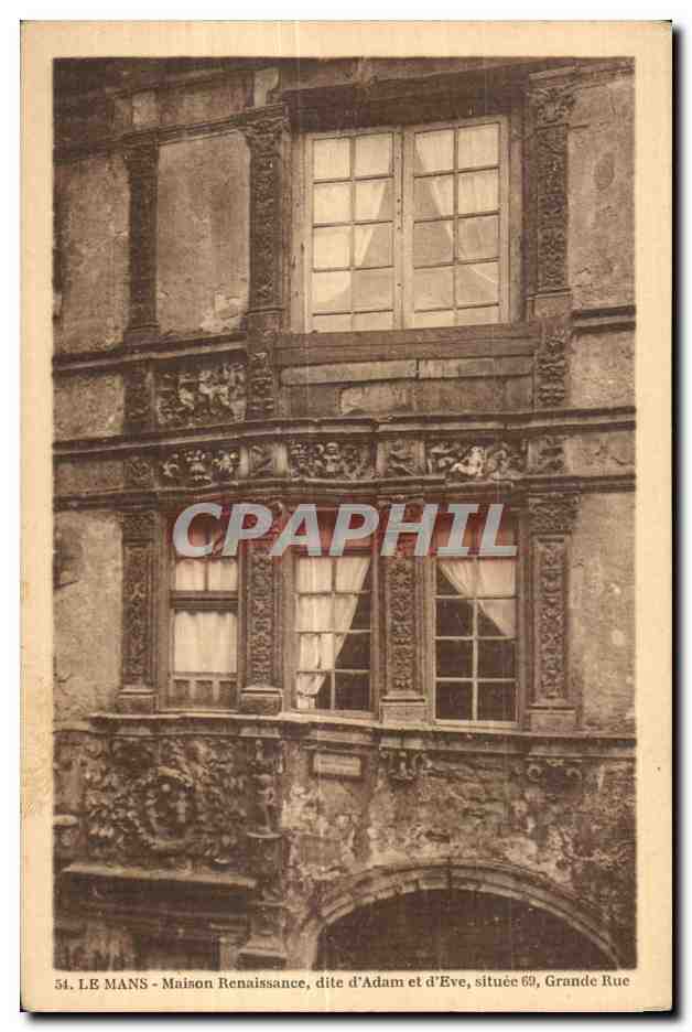 LE MANS - Maison Renaissance, dite d'Adam et d'Eve, située 69, Grande Rue
