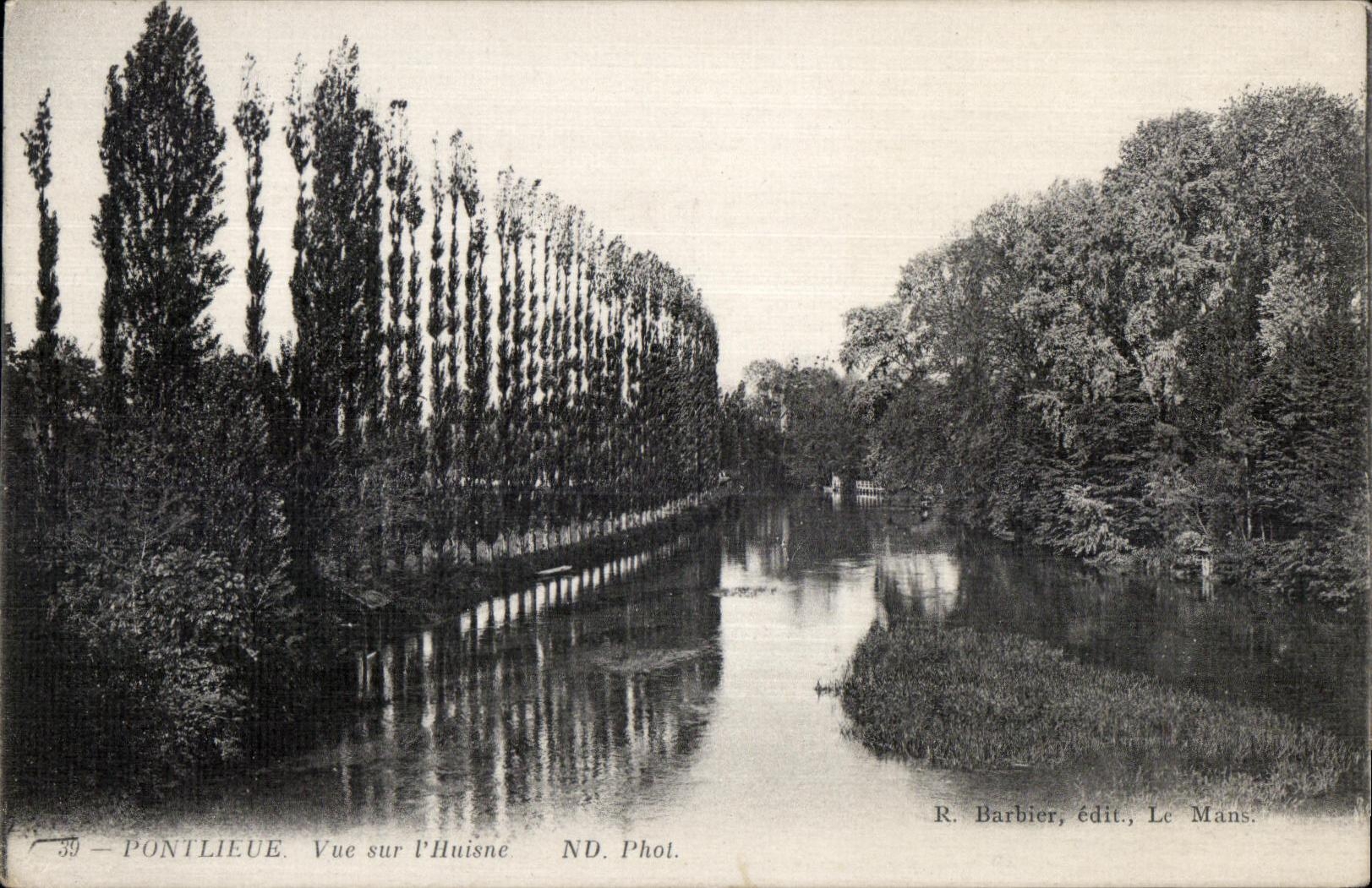 Pontlieue — Vue sur l'Huisne — R. Barbier, édit., Le Mans