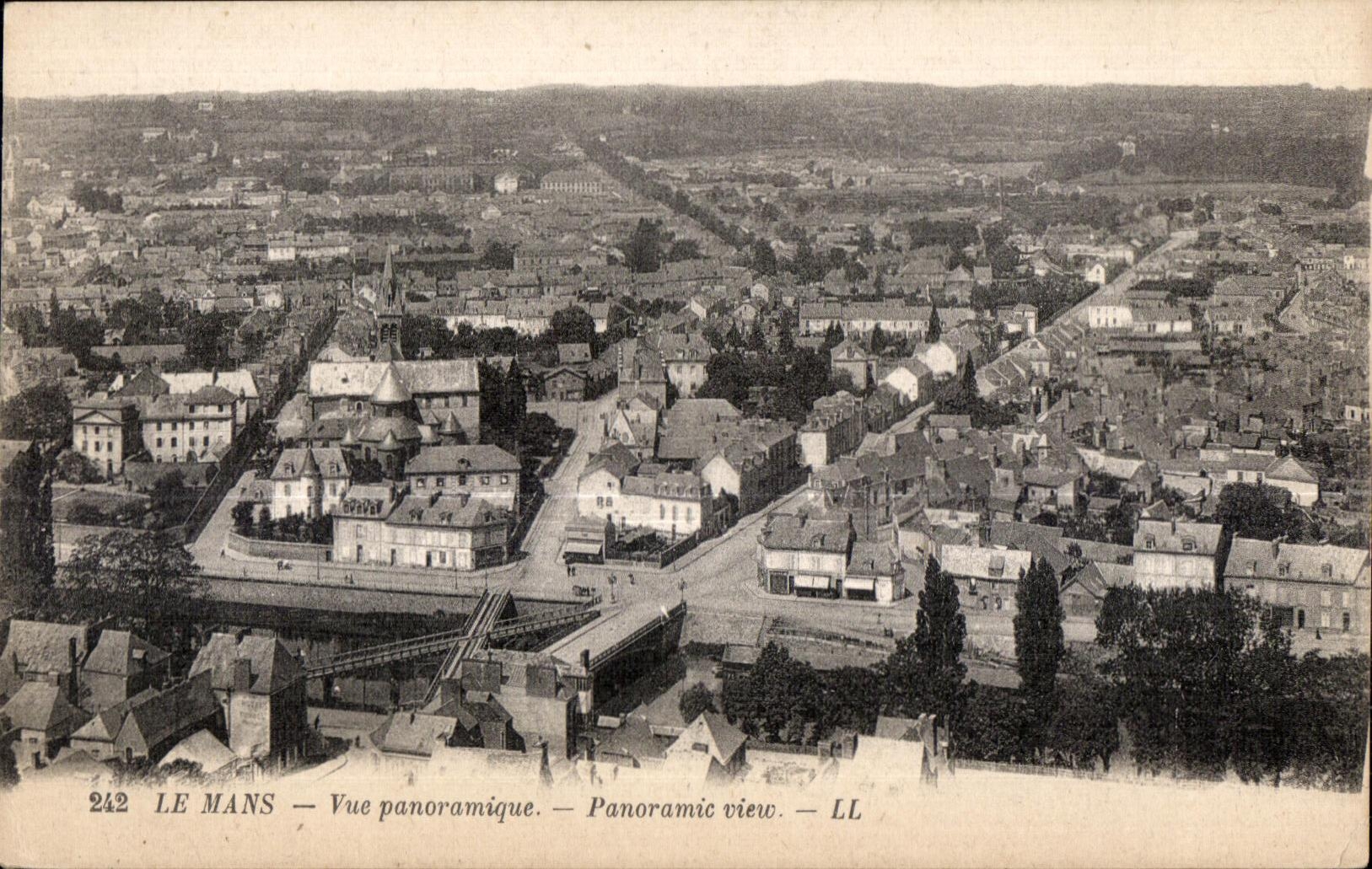 CPA Le Mans Vue panoramique panoramic view Pont en X