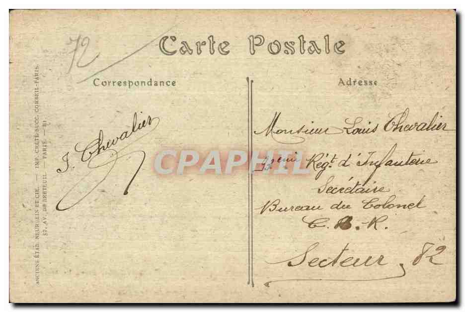 CPA Le Mans La Place de La Prefecture et I Eglise Notre Dame de la Couture — Verso