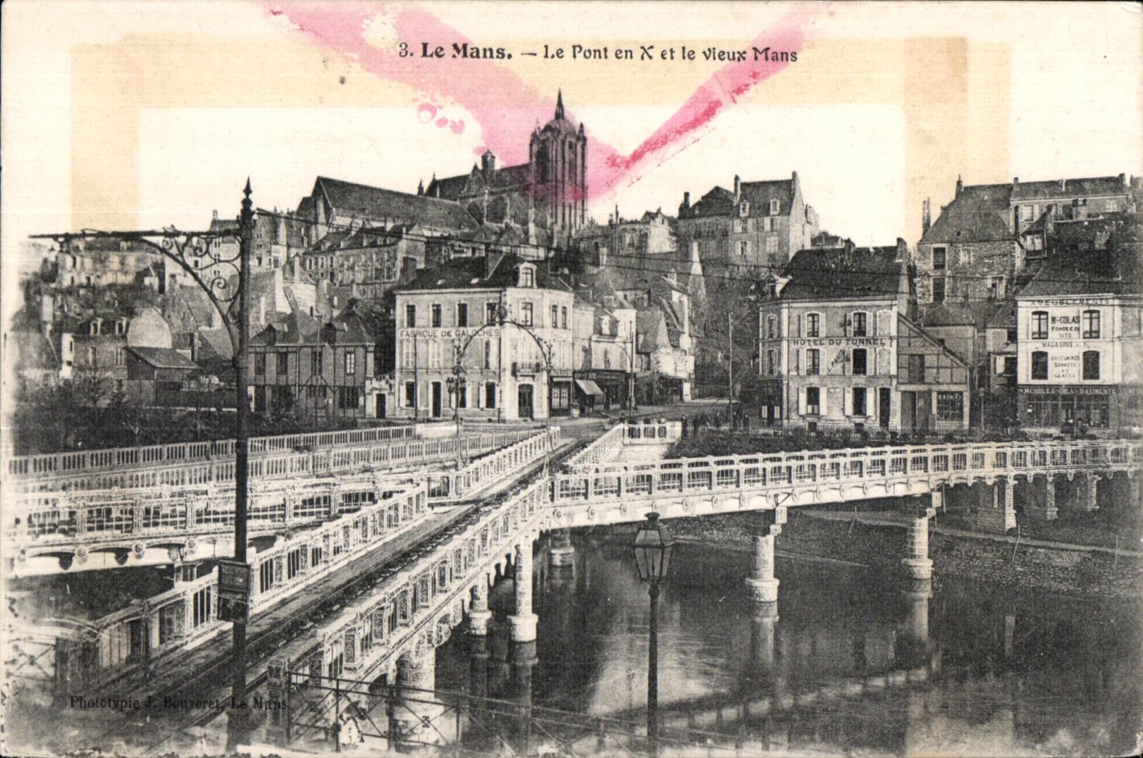 CPA Le Mans LE Pont en X et le Vieux Mans