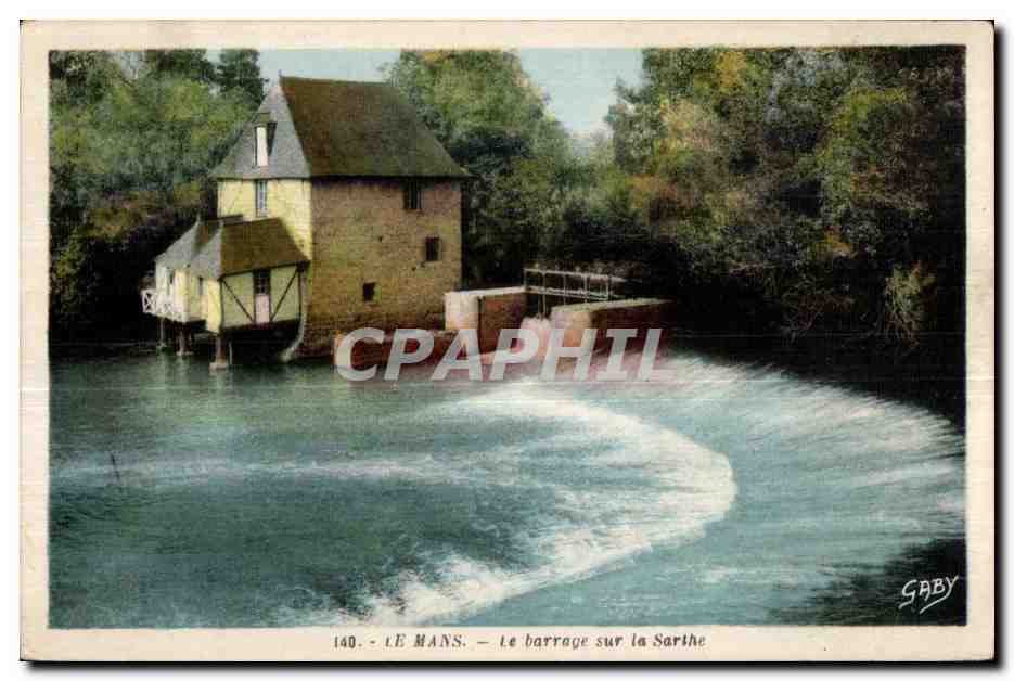 CPA Le Mans Le barrage sur la Sarthe