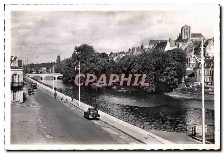Le Mans — Bords de la Sarthe et nouveau Pont Yssoir — Imp. Photo Poto Brunet