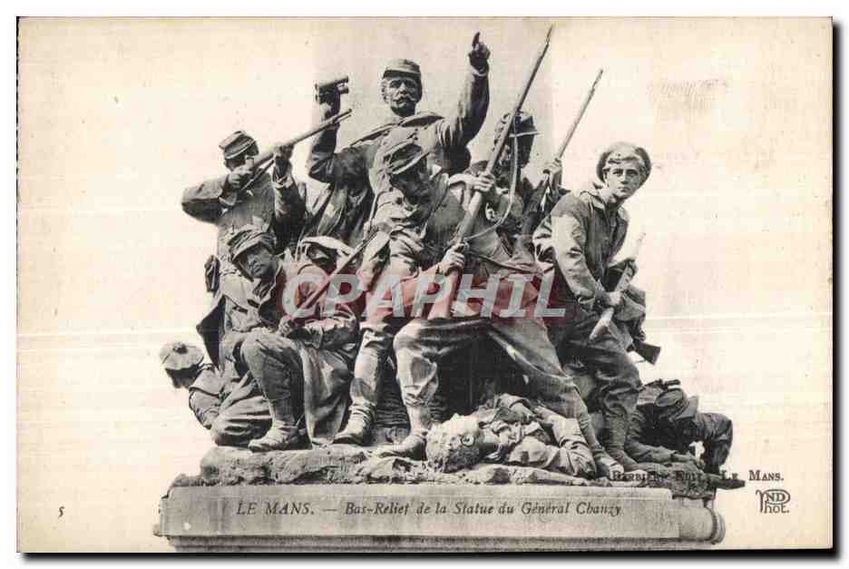 CPA Le Mans Bas Reliet de la Statue du General Chanzy Militaria 