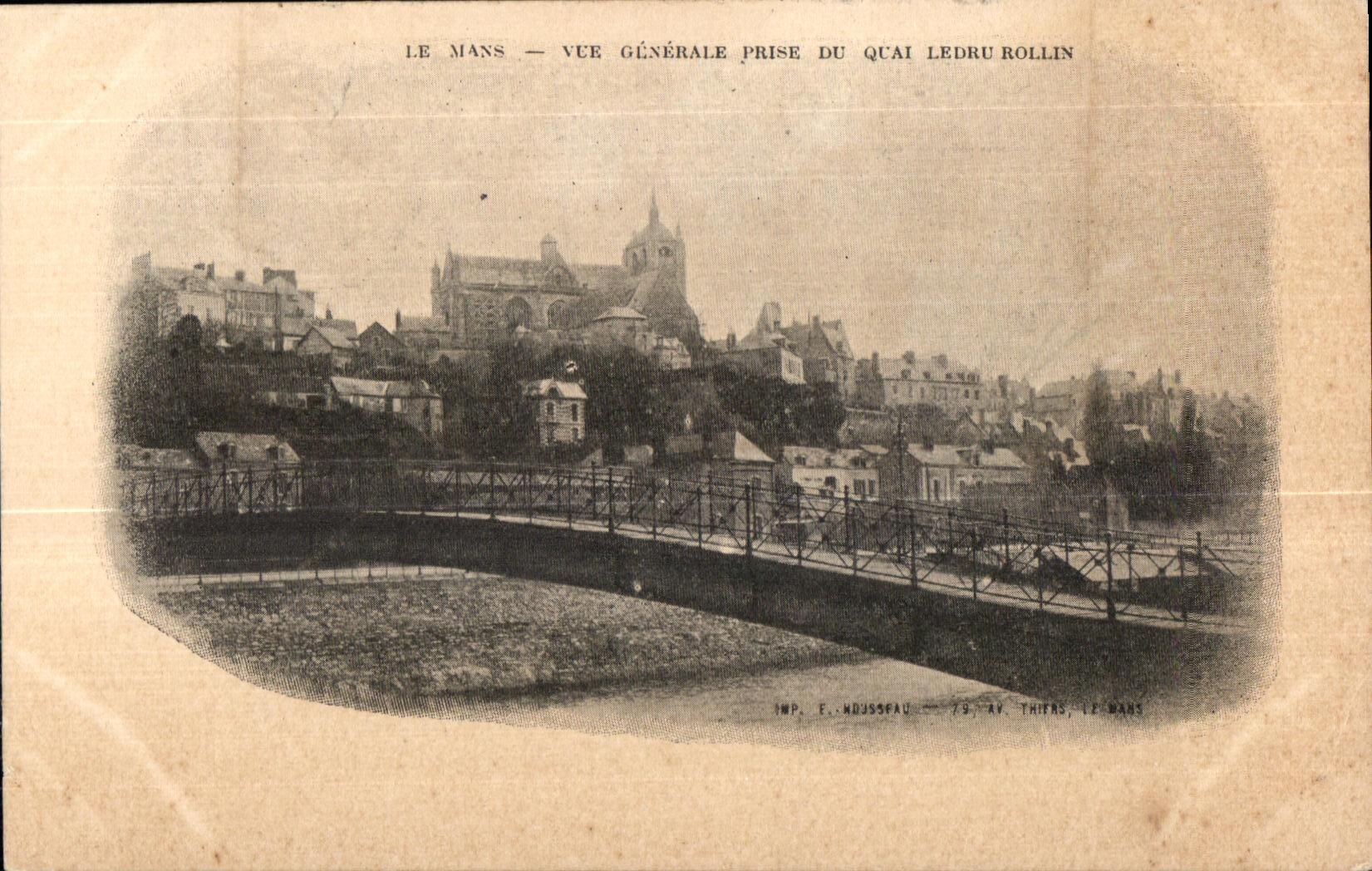 Le Mans — Vue générale prise du quai Ledru Rollin — Imp. E. Houssau, 79, av. Thifas, Le Mans