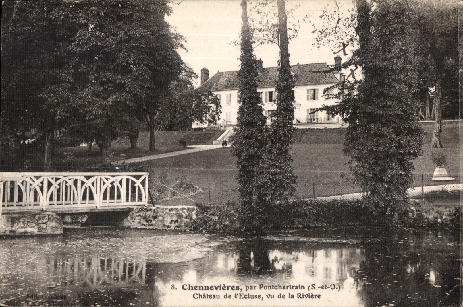 Chennevières, par Pontchartrain (S.-et-O.) — Château de l'Ecluse, vu de la Rivière — Édit. Goubeau