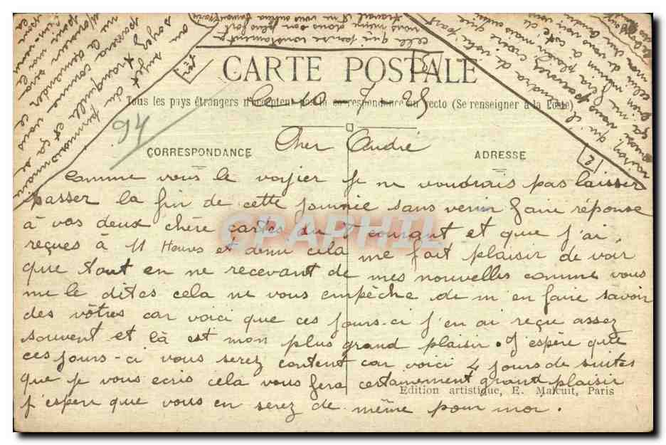 CPA Bords de la Marne Vue artistique — Rückseite