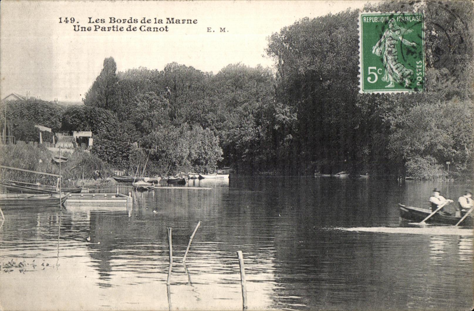Les Bords de la Marne — Une Partie de Canot — E. M.