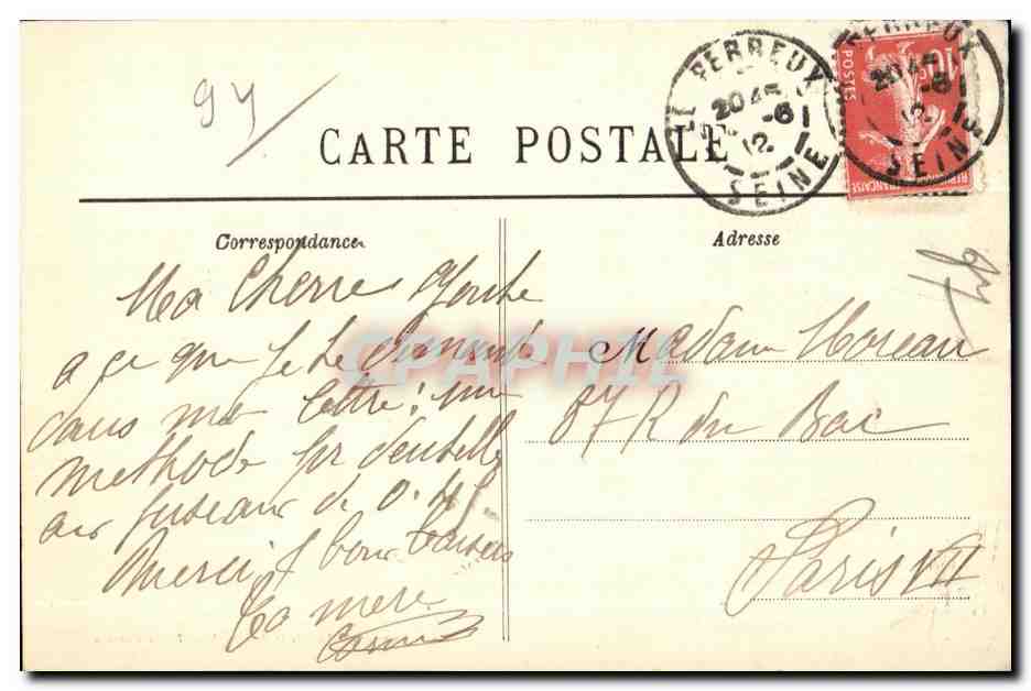 CPA La Marne Rustique femme — Rückseite