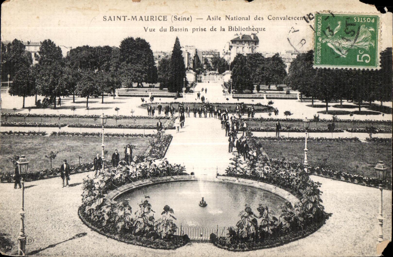 CPA Saint Maurice Asile National des Convalescens Vue du Bassin prise de la Bibliotheque