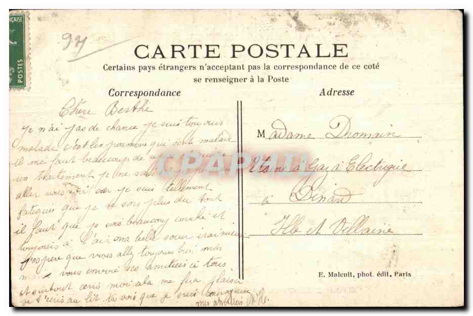 CPA Maison Alfort Le Parc et la Mairie — Rückseite