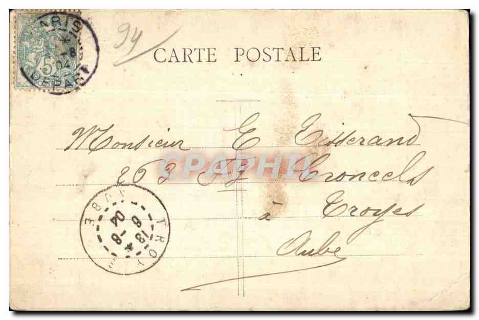 CPA Vincennes Le Donjon du Fort Militaria  — Rückseite