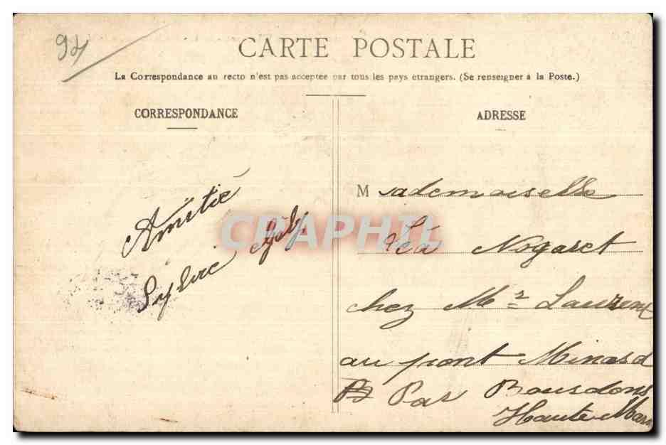 CPA Bois de Vincennes Le Lac des Minimes — Rückseite