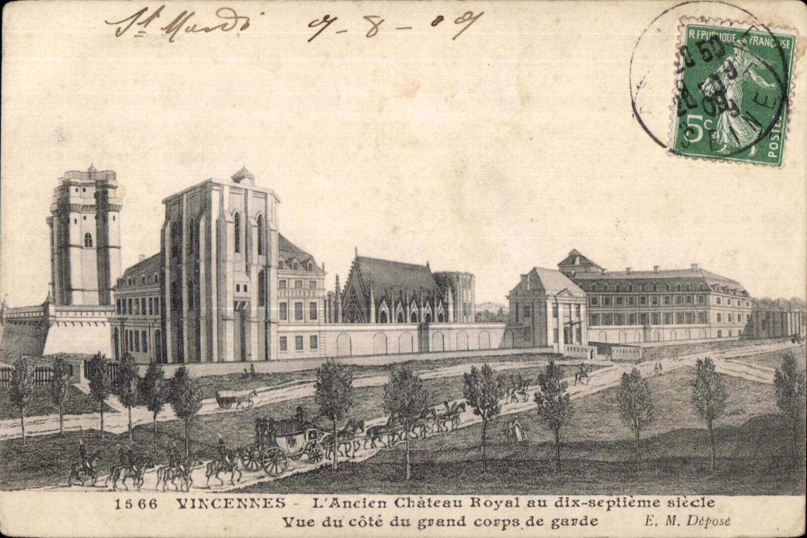 CPA Vincennes L Ancien Chateau Royal au dix septieme siecle Vue du cote du grand