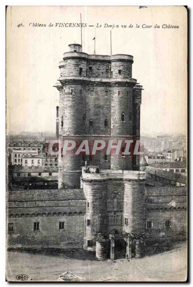 Antike Ansichtskarte Schloss Vincennes Der Bergfried von der Schlosshofseite gesehen