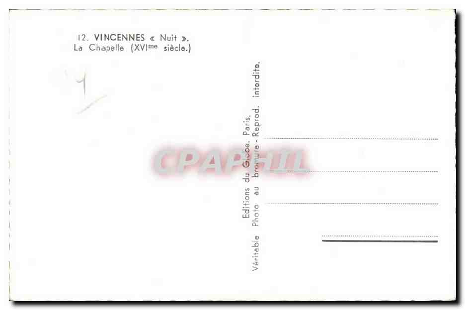 Vincennes — La Chapelle (XVIe siècle) — Éditions du Globe, Paris — Reverso