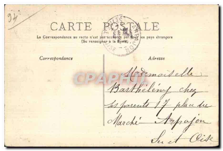 CPA Bois de Vincennes Pavillon des Eaux et Forets — Rückseite