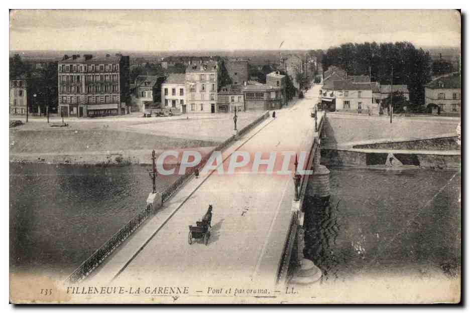CPA Villeneuve La Garenne Pont et panorama