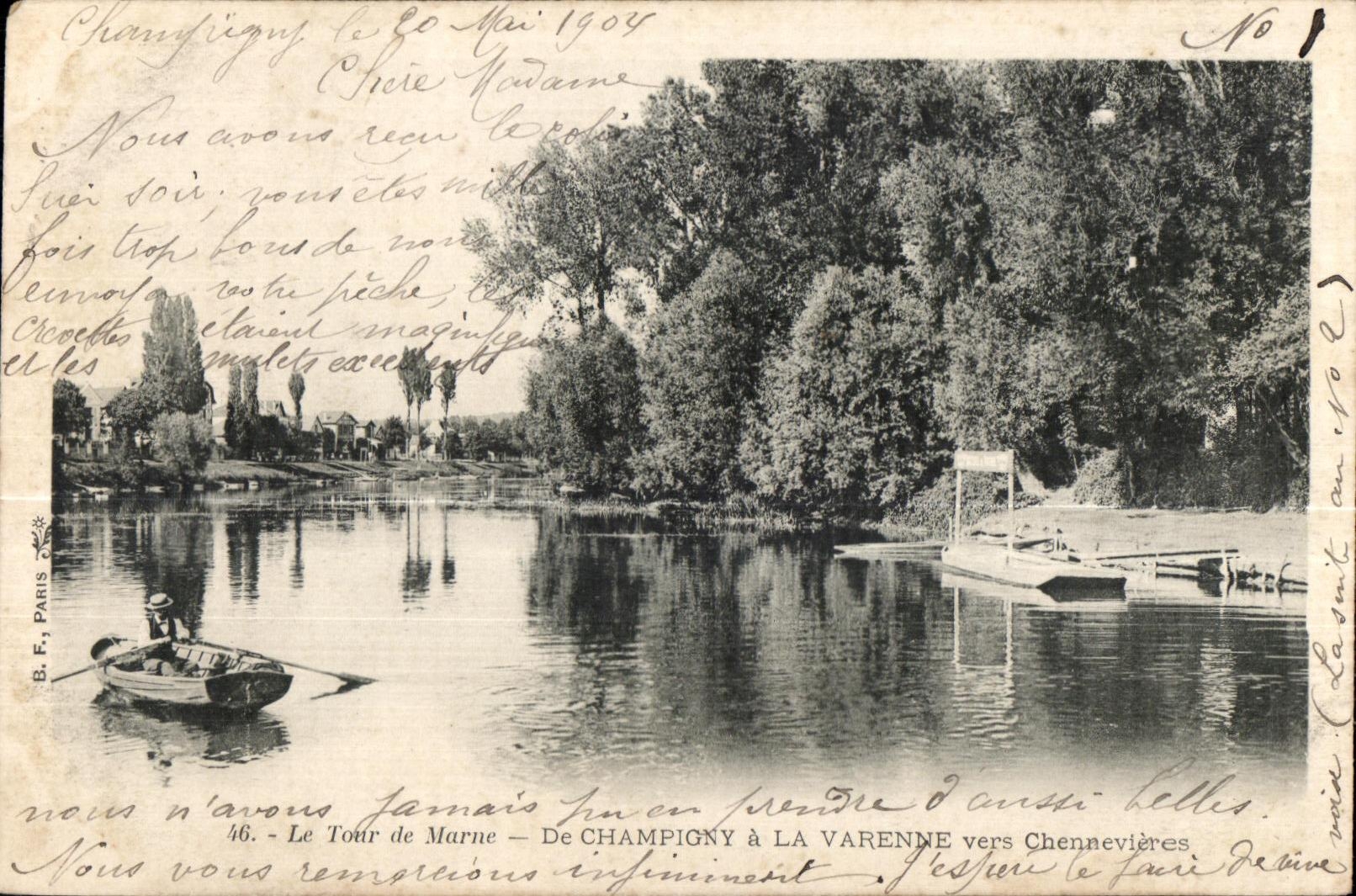 Champigny à La Varenne vers Chennevières — From the Marne Tower — B.F., Paris, n°46