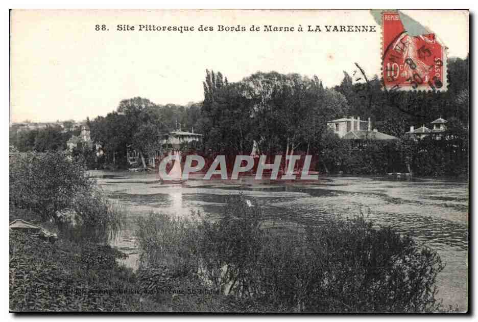 Shores of Marne at La Varenne — Picturesque Site — publisher L.P.M. Paris, n°88