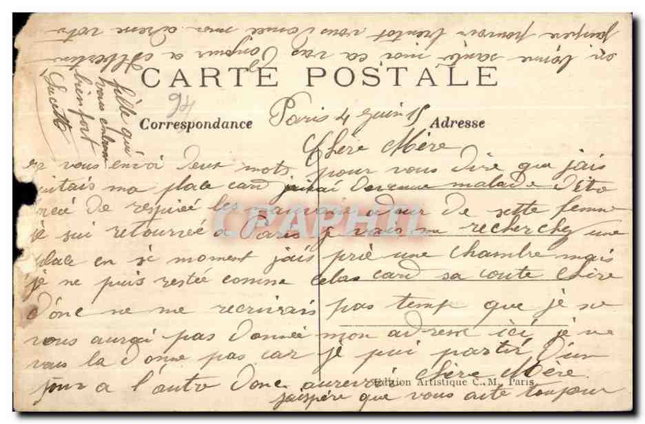 CPA La Varenne St Hilaire Les Ecoles Avenue du Bac CM — Rückseite
