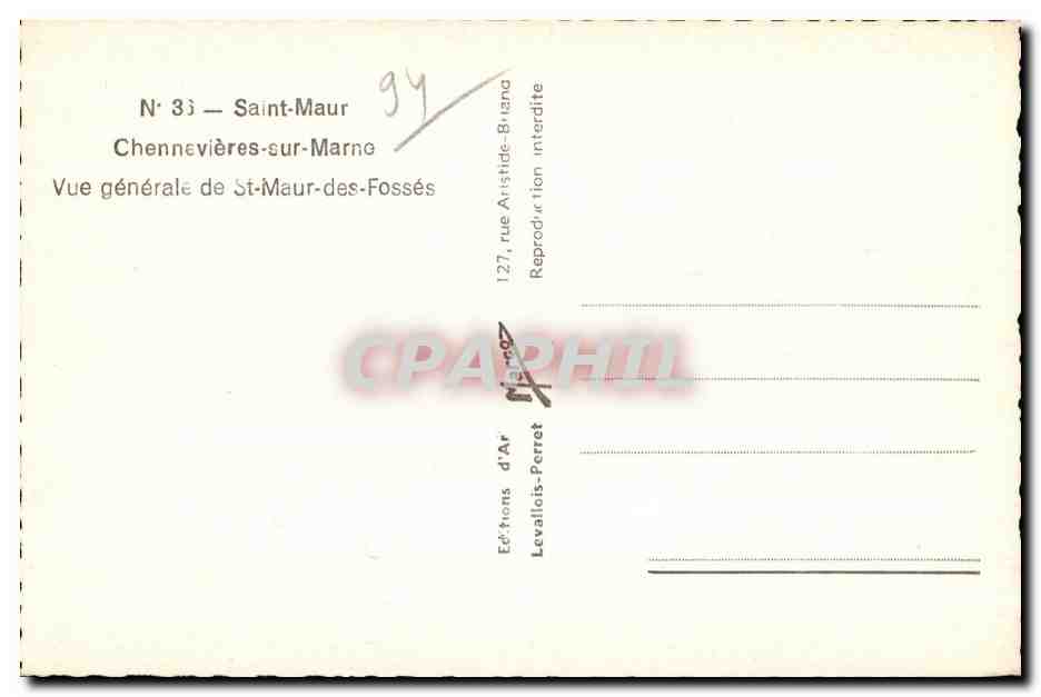 Chennevières-sur-Marne — Vue générale de St-Maur-des-Fossés — Éditions d'Arvallois-Perrot — Reverso