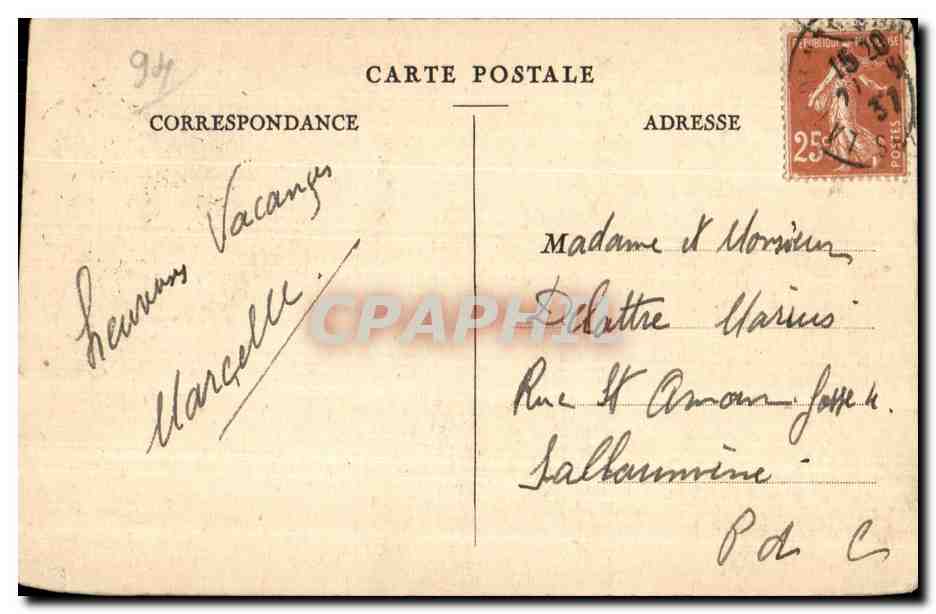 CPA La Varenne Chennevieres L Ile d Amour — Rückseite