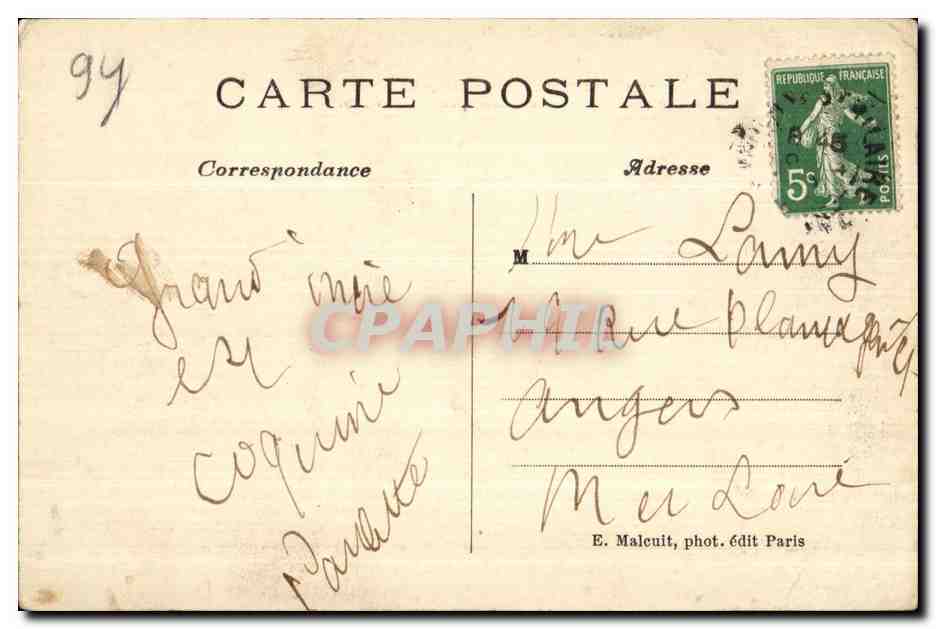 CPA De Les Bords de la Marne La Varenne Chennevieres Ile d Amous EM — Rückseite