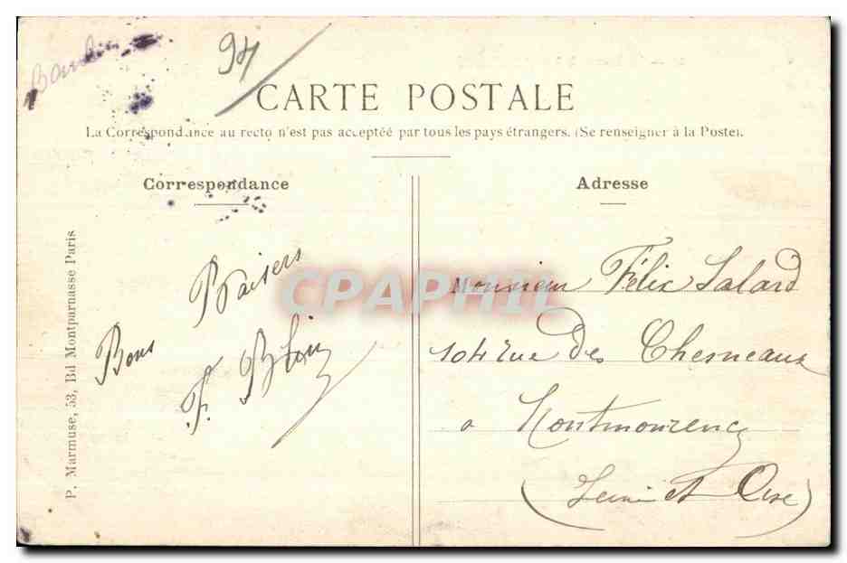 CPA La Marne a La VArenne — Rückseite