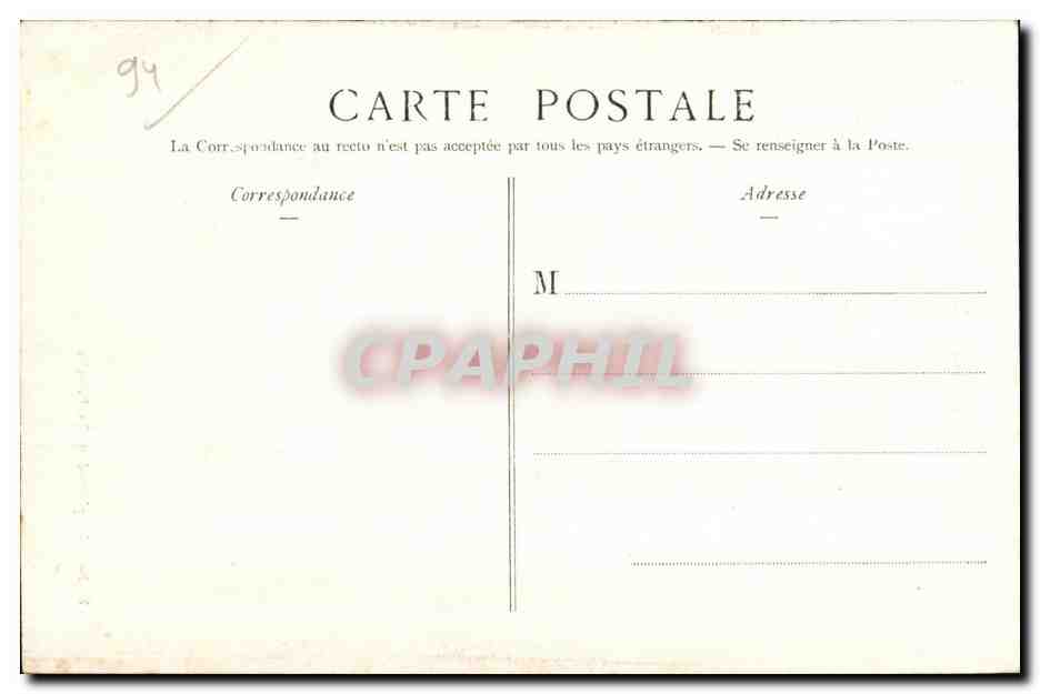 CPA Champigny Sur Marne La Colonne du Monument — Rückseite