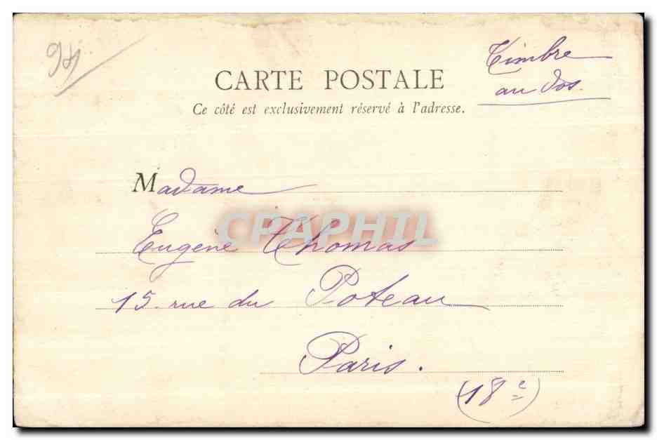 CPA Le Tour Marne De Joinville a Champigny Le barrage — Rückseite